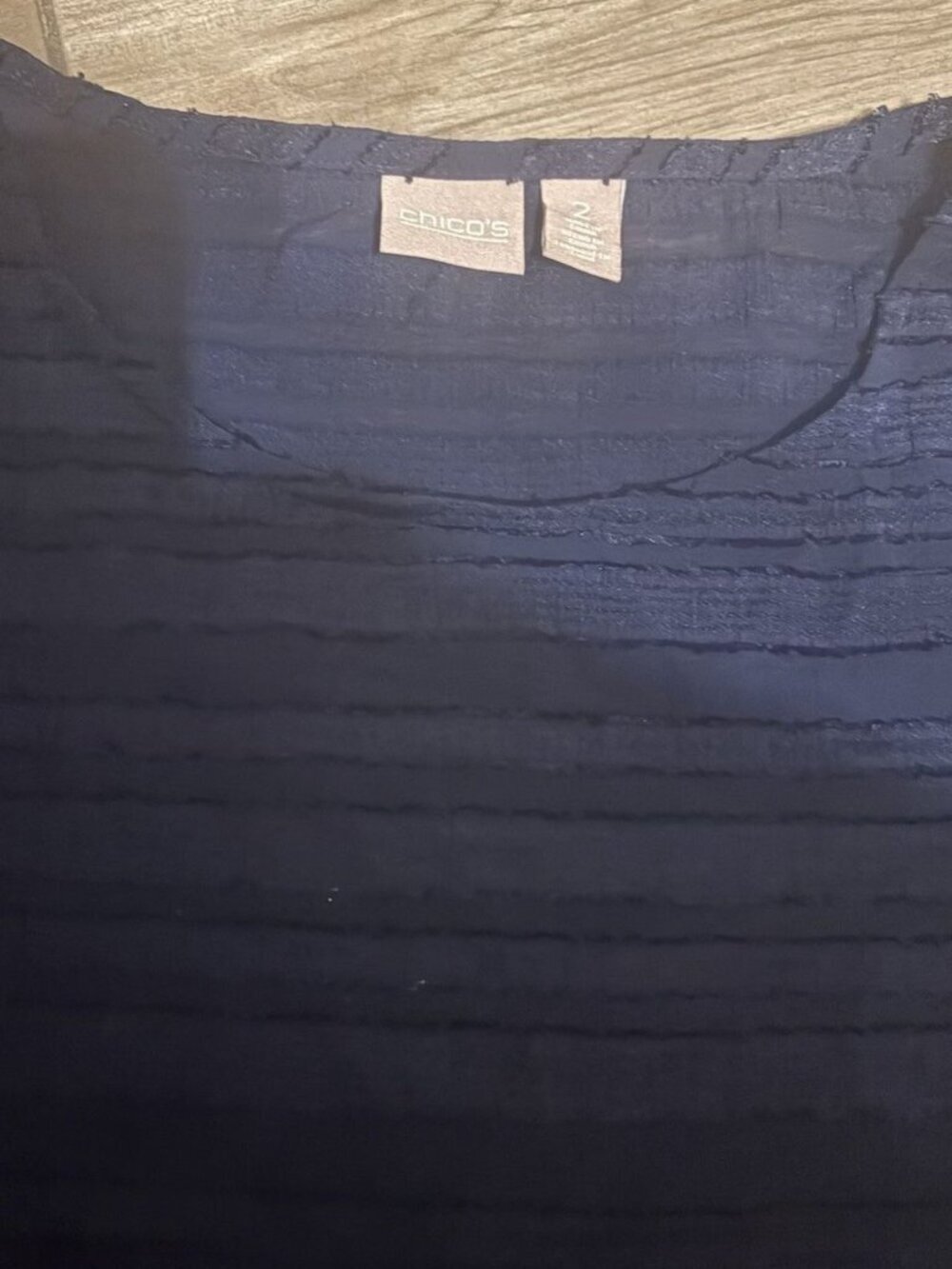 chicos tops size 2 Navy Blue 3/4 Length Sleeves